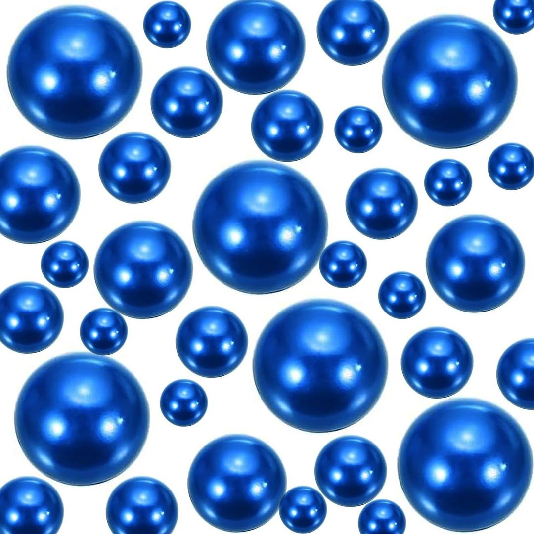 308Pcs Faux Beads Vase Filler for Centerpieces, No Hole Bead for Vase, Beads for Wedding Makeup Party Home Birthday Table Decor Decoration-8/10/14/20mm (Navy Blue)