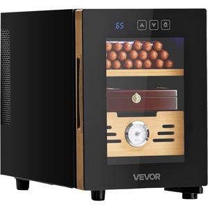 VEVOR Electric Humidor, 16L, 100 Counts Electric Cigar Humidor Cabinet with Cooling Temperature Control, Spanish Cedar Wood Shelves & Drawers, Mechanical Hygrometer, 2 Layers, Cooler for Household