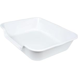 1 Pack of Extra Large Cat Litter Box (ABS Material), Low Entry Senior Litter Pen for Geriatric Kitty Big Cats, Jumbo Pet Safe Litter Boxes Tray for Indoor Pets Potty (White, 24" L x 20" W)