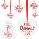 18 Pcs Christmas Ornaments Bulk Gifts Thank You Gifts for Coworker Employee Appreciation Christmas Hug Ceramic Signs with Cards Organza Bags for Xmas Holidays Tree Office Decoration (Heart Style)
