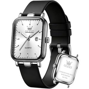 OLEVS Watch for Women Silicone Band Waterproof Luminous Wristwatch Minimalist Fashion