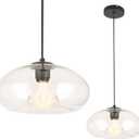 Clear Glass Pendant Lights Kitchen Island Lighting Globe Pendant Light Fixtures IIndustrial Vintage Pendant Lighting for Kitchen Island Bedroom Living Dining Room Light Fixture