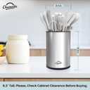 3-in-1 Kitchen Utensil Holder for Countertop with Knife Block and Silverware Caddy. (Silver)