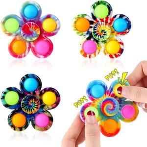 Fidget Spinner Bulk 4 Pack, Pop Fidget Spinners Fidget Toys for Kids, Treasure Box Toys for Classroom Prizes, Goodie Bag Stuffers Party Favors for Kids, Anxiety Stress Relief Toys with ADHD Autism