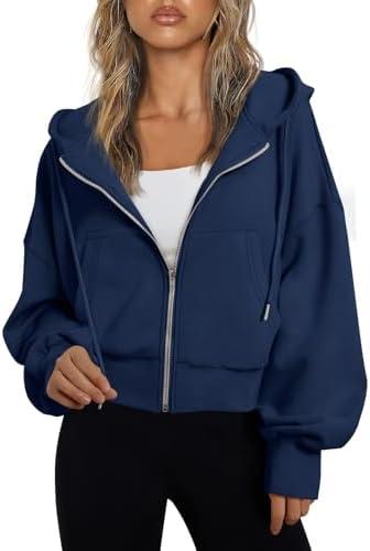 Trendy Queen Hoodies for Women Full Zip Up Cropped Sweatshirts Jackets Casual Comfy Gym Tops Fall Outfits Winter Clothes 2025 XL Trendy Queen Hoodies for Women Full Zip Up Cropped Sweatshirts Jackets Casual Comfy Gym Tops Fall Outfits Winter Clothes 2025 XL