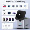 USB C Laptop Docking Station with MagSafe Charger Stand, 9 in 1 USB C Hub Multiport Adapter with 4K HDMI, 1Gbps Ethernet, 3 USB 3.0, SD/TF, Compatible with MacBook/Dell/HP/Lenovo/iPhone (Silver Gray)