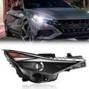 TODO Headlight Assembly for 2021 2022 Hyundai Elantra, Halogen with LED Passenger Side Headlamp for 92102-AB000 HY2503247