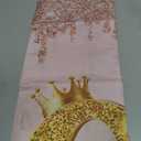 Happy 1st Birthday Backdrop for Girls, Pink Rose Gold Sparkle Crown First Birthday Photo Background, Onederful Birthday Party Decorations, 71×43 Inch