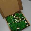 Gilprop St. Patrick's Day Garland Decorations Velvet Shamrock Hanging Banners with Wood Bead 4.92 ft Irish Clover Garland for St Patricks Day Party Holiday Fireplace Mantel Indoor Wall Home Decoration