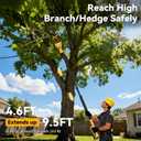 2-in-1 Electric Pole Saws for Tree Trimming, 6 Inch Mini Chainsaw Cordless with Extension Pole, 2 x 4000mAh Batteries,Battery Powered Pole Chain Saw, Tree Trimmer Limb Branch Cutter Pruner