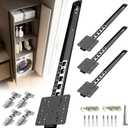 Pocket Door Hardware Slides, Heavy Duty Pocket Sliding Door Hardware Kit with Pivot Hinge for Cabinet & Wardrobe, Silent Retractable System for Inset Doors(20in, Set 2)