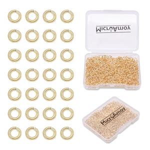 MICROAMOY 1500pcs 14k Gold Filled Jump Rings, Non Tarnish Gold Open Jump Rings for Necklace Bracelet Earrings DIY Jewelry Making Supplies (0.7x3mm, Gold)