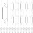 30 Pack Plate Hanger for Wall Upgraded Wall Plate Hangers with 30 Pieces Hooks Stainless Steel Wire Holders Compatible with Decorative Dishes(10 Inch)