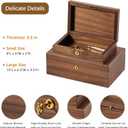 Walnut Storage Boxes with Locking Lid Set of 2 Decorative Solid Wood Storage Baskets Lockable Vintage Wooden Memory Box Chests for Keepsakes Photos Jewelry Desktop Organizer Container