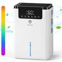 Dehumidifier for Bedroom, 68 OZ Dehumidifiers for Home Basement with Auto Defrost Timer Colorful Light, Small Dehumidifier for Bathroom RV Closet Room (500 sq. ft) White