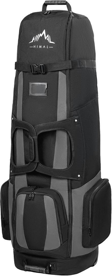 Soft-Sided Golf Travel Bags for Airlines with Wheels, Golf Club Travel Covers 900D Wear-Resistant Oxford, Waterproof, Universal Size (Black-Gray)
