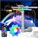 Pool Fountain with Lights for Above Ground/Inground Pools,XJUGEZ Upgraded Triple Spray 360 Adjustable Sprinkler with 10W Underwater LED Lights APP Control IP68 Waterproof 40FT Cord for Party Cooling