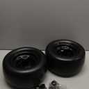 2 Pack 11x6.00-5" Flat Free Tire,Solid Rubber Lawn Mower Tires Kit with 3/4" 5/8" Bushings and 6"- 8" Centered Hub,11x6-5 Tire and Wheel Assemblies for Zero Turn Mower