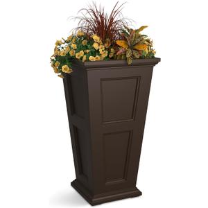 Mayne Fairfield 40-Inch Tall Planter  Weather-Resistant Indoor/Outdoor Garden Pot for Flowers, Patio, Porch, and Entryway, Durable Design (Espresso)