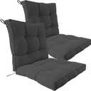 2 Piece Outdoor Patio Chair Cushions, Fade Resistant Outdoor Cushions for Patio Furniture, 6 inch Thickened Rocking Chair Cushions Set (Dark Gray, 24x24x6 inch - 2 Pieces)
