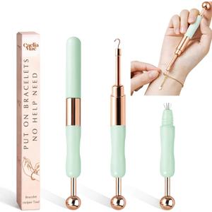 Helper to Put on Yourself, Clasp & Fastener Buddy Jewelry Tool for Bracelet Wearing Ease (Mint)