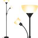 BoostArea 9+4W Floor Lamp & 15W LED Linen Floor Lamp Bundle
