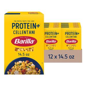 Barilla Protein+ (Plus) Cellentani Pasta, 14.5 Ounce (Pack of 12) - plant based - Made from Lentils, Chickpeas & Peas - Non-GMO, Kosher Certified, BBD: 11/01/2027