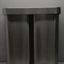 Simplehuman 58 Liter / 15.3 Gallon Rectangular Dual Compartment Recycling Step, Brushed Stainless Steel with Soft-Close Plastic Lid Kitchen Trash Can