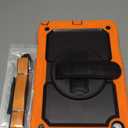 SEYMAC stock Case for Samsung Galaxy Tab A9+ Plus 11'', Full-Body Drop Protection Case with Screen Protector Pencil Holder [360 Rotating Hand Strap] &Stand, Orange+Black