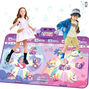 Extra Large Dance Mat for Kids, Rechargeable Bluetooth Dance Mats Toy with Light-up 12 for Girls, Kids Dance Pad Challenge Games Christmas Birthday Gifts Ideas for Kid Ages 3-12