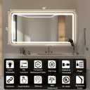 48"x24" Lighted Vanity Mirror with Lights, Gold Metal Frame Led Mirror for Bathroom, Anti-Fog Wall Mirror with Front and Backlit, Shatterproof, 3 Colors Stepless Dimmable, Horizontal/Vertical