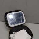 Mini Makeup Bag with Led Mirror, Small Travel Make up Bag 3 Light Modes Adjustable Brightness, for Women Organizer Cosmetic Bag, Portable Travel Train Toiletry Bag, for Pool Parties Work Touch-Ups (Black)