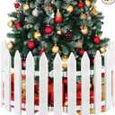 MCEAST 16 Pieces White Plastic Traditional Christmas Tree Fences, 4.6 x 12 Inches, Ideal for Home, Wedding, Fairy Garden, Party