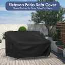 Richwon Patio Loveseat Cover Waterproof, 2-Seater Outdoor loveseat Cover, Patio Furniture Covers with Air Vent and Handles, 60W x 34D x 30H Inches, Black