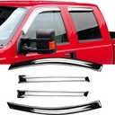 Chrome Side Window Visors Vent Deflector for 1999-2006 Chevry Silverado/GMC Sierra 1500/2500/3500/2500HD with Extended Cab,4pcs Outside Tape-On Sun Rain Guards Set 94044Y