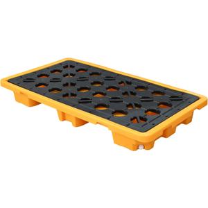 Spill Containment Pallet with Drain 26x14x4.7in 5.3Gal Capacity Spill Control for Countertop lab Chemical Containers Tabletop Garage Modular Nestable Easy (51x27x6in)