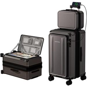 20" Carry On Luggage, Top Opening Suitcase with Wheels, TSA Lock, Handbag
20 Inch Expandable Carry On Luggage with USB Ports, Airline Approved Lightweight Hard Shell Business Travel Suitcase