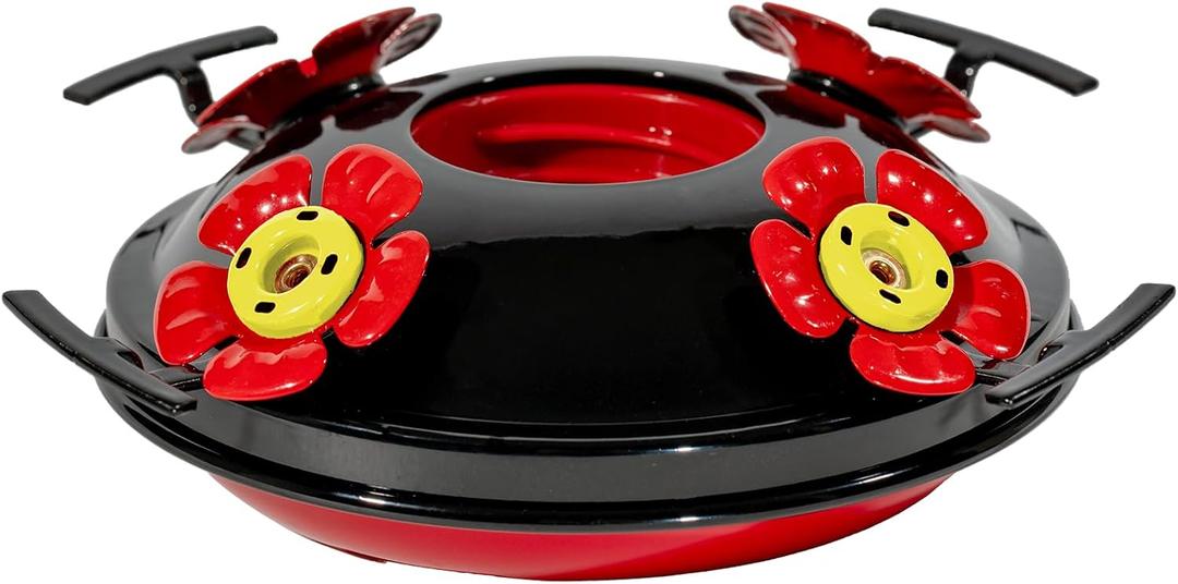 Upgraded Replacement Metal Base, Fits LaElvish Garden Hummingbird Feeders ONLY (Black - Yellow)