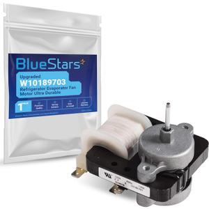 BlueStars Upgraded W10189703 Refrigerator Evaporator Fan Motor Ultra Durable - Compatible with Whirlpool Maytag Kenmore Refrigerators - Replaces WPW10189703 W10208121 2219647 AP6016598 10449505