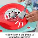 Fisher-Price Musical Toy Deluxe Rockin Record Player Pretend Turntable with 6 Albums for Preschool Play Kids Ages 3+ Years