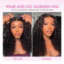 7x5 Burmese Curly Glueless Wigs Human Hair Pre Plucked Pre Cut 7x5 HD Lace Front Wigs Human Hair Glueless Wear and Go Adjustable Drawstring Wig Natural Hairline 24 Inch 220 Density