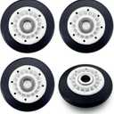 Dryer Drum Roller 4581EL3001E - Replacement Part Fit for l-g & ken-more Dryers, Heavy-Duty Rubber & Metal, Reduces Noise, Enhances Efficiency, Easy to Install (Pack of 4)
