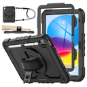 SEYMAC stock Case for iPad (A16) 11th/10th Generation 11''/10.9'' 2025/2022, Full-Body Drop Protection Case with Screen Protector &360° Rotate Hand Strap/Stand, Black