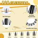 Lash Clusters Kit Invisible Band 10-18mm Manga Lash Clusters D Curl Clusters Eyelash Extensions Fairy Wispy Eye Lashes Kit With Bond & Seal, Glue Remover, Tweezers (LF06 Lashes Set)