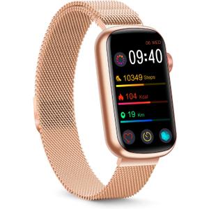 FITVII Slim Fitness Tracker with Blood Oxygen, Blood Pressure, 24/7 Heart Rate and Sleep Tracking, IP68 Waterproof Activity Trackers and Smart Watches with Step Tracker, Pedometer for Women Men (Rose Gold)