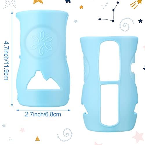 3 Pack Silicone Sleeves for Avent Baby Bottles - Anti Breakage Baby Bottle Holder with Handle, Compatible with Avent Natural Glass Baby Bottles, 8 OZ