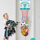 Basketball Hamper Toy for Kids  Fun Over-the-Door Laundry Hoop with Ball  Build Good Habits Early & Keep the Floor Tidy(Green)
