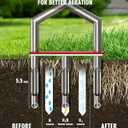 Manual Lawn Aerator - 42 Inch, 304 Stainless Steel Aerator Lawn Tool, Easy to Install, Rust Resistant, Core Aerator for Yard&Grass Compacted Soil, 3 Detachable Hollow Tines, Non Slip Foot Pad