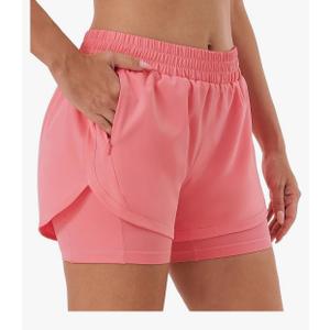 Stelle Women 2 in 1 Running Shorts High Waisted Athletic Shorts Gym Workout Shorts with Liner Zipper Pockets, size small Stelle Women 2 in 1 Running Shorts High Waisted Athletic Shorts Gym Workout Shorts with Liner Zipper Pockets, size small