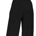 XXTAXN Women's Caual Fashion Crew Neck Short Sleeve Ruched Waist Backless Tie Wide Leg Long Pant One Piece Jumpsuit (Black, M)